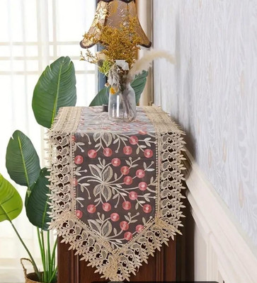 MONKDECOR Gold, Pink 177 cm Table Runner(Polyester)