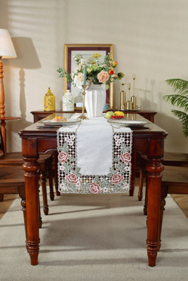 MONKDECOR Maroon 83.82 cm Table Runner(Satin)
