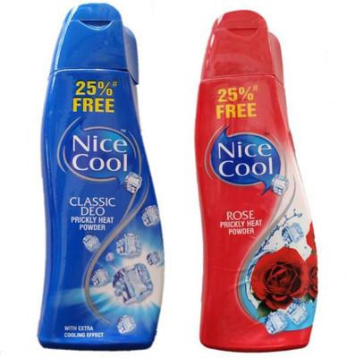 NICE COOL Classic Deo & Rose powder, pack of 2(2 x 150 g)