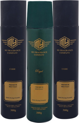 MY Royal Code Premium Asorted | Non Toxic Talc Powder | 300Gm Pack of 3(3 x 300 g)