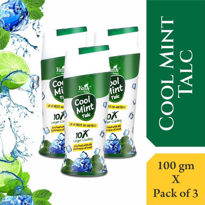 YASH HERBAL Cool Powder For Men & Women | Cool Mint Talcum Powder Extra Cooling In Summer(3 x 100 g)