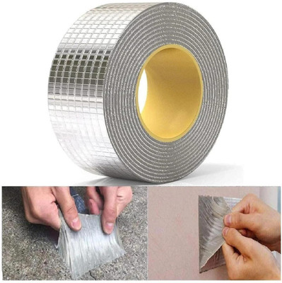 FOKRIM Self Adhesive Super Strong Waterproof waterproof leakage tape Duct Tape (Manual)(Set of 1, Silver)