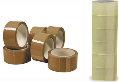 Boxer BOPP VALUE PACK PACKING TAPE COMBO FOR OFFICE|BOX PACKING|ONLINE SELLING USE EXCELLENT HOLDING (Manual)(Brown, Transparent)