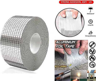 PRATYANG Single Sided Super Strong Butyl Sealant Sticky Tape Dispenser Waterproof Aluminum Foil Tape (Manual)(Set of 1, Silver)