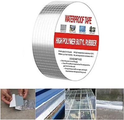 Dargoba Duct Tape, Super Waterproof Tape, Strong flex heavy duty water tape for leakage Aluminium foil tape for water leakage solution, Kitchen Sink - 5 meters x 5cm adhesive tape for water leakage solution (Automatic)(Set of 1, Silver)