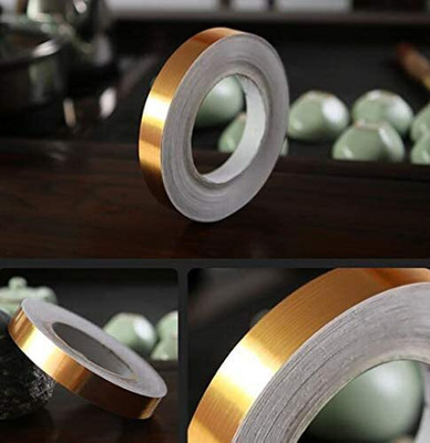 WUUP golden tape 1 mm Tile Gap Foil Line Tape golden tape 1 mm (Manual)(Set of 1, GOLDEN)