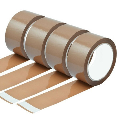 oddomart Goenka 2 inch Brown Single sided tape ; 100 meters (Manual)(Set of 4, Brown)