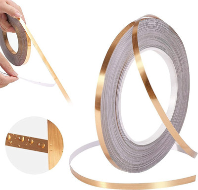 Ashlok Single Sided marble decorative Gold sticker and Tile gap sealing Gold tape Manual Dispenser Floor Decorative Tape (Manual)(Set of 1, Golden)