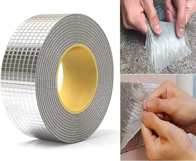 skyunion Waterproof Aluminum Foil Rubber Tape Handheld Dispenser Waterproof Aluminum Tape (Manual)(Set of 1, Silver)