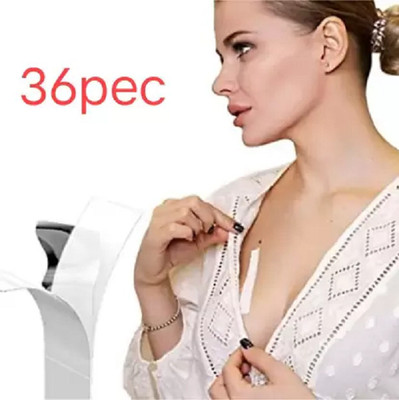 Elecsera Double Sided Transparent Skin and clothing Tape Dispenser Strip (Manual)(Set of 36, Transparent)