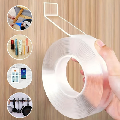VOIISH Double Sided Tape Dispenser Nano Double Sided Tape, Multipurpose Work for Home, kitchen and office (Manual)(Set of 1, Transparent)