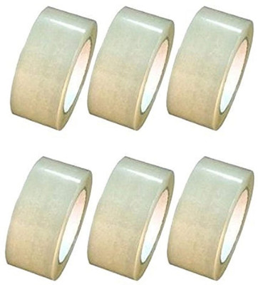 Sterling Design 2 inch X 60meter adhesive tape 60 metres Dispenser Transparent (Manual)(Set of 6, White)