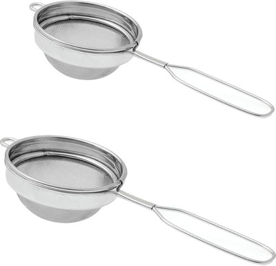 Chefkit Set of 2 Tea Strainer with Classic Wire Handle, Double Net Tea Coffee chalni Tea Strainer(Pack of 2)