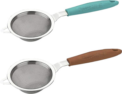 PAYABLE Combo Strainer for Kitchen, Chai Chhalni Chhani Plastic Handle with Steel Mesh Tea Strainer(Pack of 2)