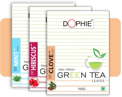 dophie Immunity Booster Green Tea[COMBO-PACK-3]Clove leaves Green tea -1,Hibiscus Green Tea-1,Mint/pudina Green tea -1,For Immunity Booster, Weight loss and Overall Health(100g each) Cloves, Hibiscus, Mint Green Tea Box(3 x 100 g)