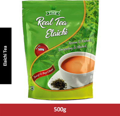 THF Elaichi Tea 500g, CTC Tea Blended with 100% Natural, Black Tea from Darjeeling Cardamom Tea Pouch(500 g)