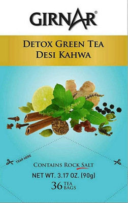 Girnar DETOX DESHI KAHWA Green Tea Bags Box(2 x 36 Sachets)