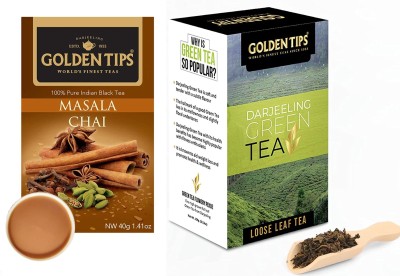 Golden Tips Combo of Darjeeling Loose Leaves Green Tea (100 g) and Japanese Mint Matcha Tea Tin(50 g)