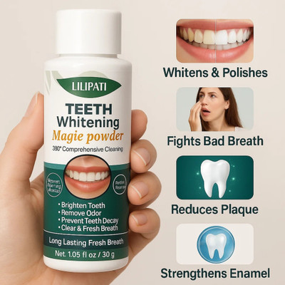 LILIPATI Pure Natural Dental Teeth Whitening Powder Pack of -1 Teeth Whitening Kit