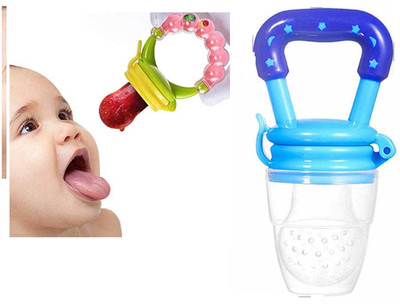 smilykid 1Nipple Pacifier for Fruit Vegetable with 1Silicon Baby Fruit Pacifier Pack of 1 Feeder(Multicolor)
