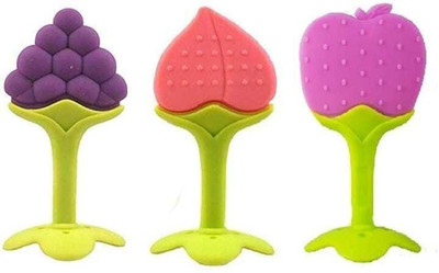 Chicbunny Baby Soft silicone Teether/soothers for baby fruit shape/BPA FREE Random 2 piece Teether(Multicolor)