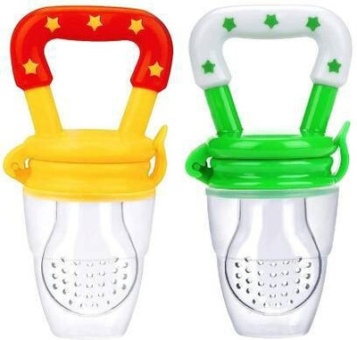 Wuxxa Baby fruit Feeder/BPA Free/Food Feeder/Silicone Food Nibbler/ Feeder (Multiple) Teether and Feeder(Yellow & Green)