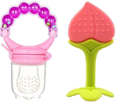 Magic Pebbles Baby Fresh Fruit Food Feeder Nibbler Pacifier|Training Massaging Toy For Kids Teether and Feeder(Multicolor)