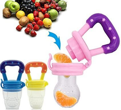 Chicbunny Baby BPA Free Silicon Teether for Food Feeding Teether and Feeder(Multi2)