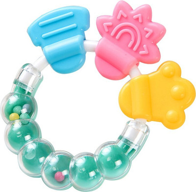 smilykid Baby Teething Toys Soft and Natural Bell Rattle Teether for Baby/Toddlers/Infan Teether(Green)