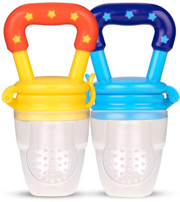 KIDSSANSAR Baby Fruit and Food Nibbler/Food Feeder/Silicone Food Nibbler/Feeder Teether and Feeder(Yellow, Green)