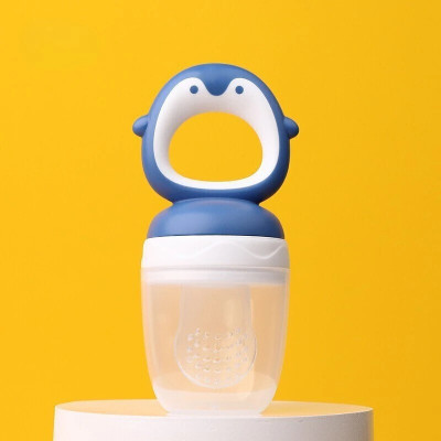 THE LITTLE BUNNY HOP IN STYLE Fruit feeder nibbler soft silicone mesh baby pacifier Feeder(Blue)