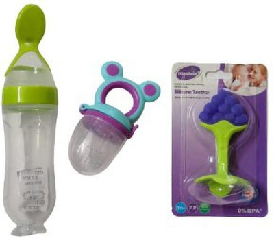 smilykid super saver combo pack in low budget Fresh Fruit Vegetables Food Nibbler Feeder Teether and Feeder(Green)