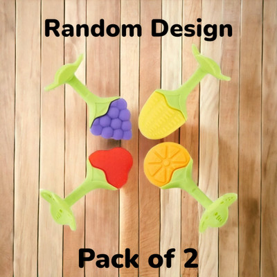 K3NTERPRISES Baby Silicone Teether Fruit Shape Infant Biting Teether Bpa Free Teether(Multicolor)