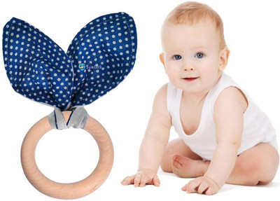 Synlark Baby Teether Toy Neem Natural Wooden Chewie Organic Teething Ring Multicolor Teether(Pack of 1)