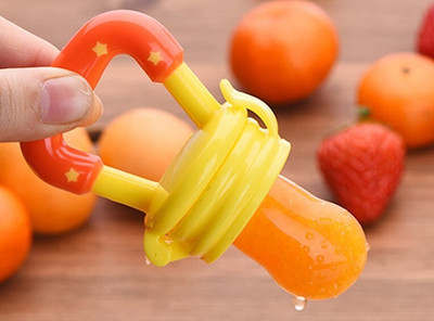 smilykid Baby Fruit Feeder and Pacifier - Fresh Food Feeder, Infant Teether Nibbler Toys Teether and Feeder(Yellow)