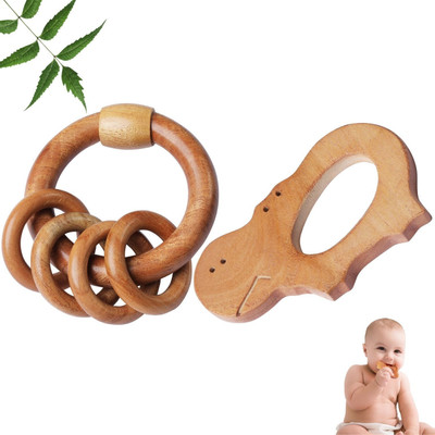 TINIGREEN HIPPO-RATTLE Teether(Natural)
