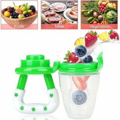 Chicbunny Baby BPA Free Silicon Teether for Food Feeding Teether and Feeder(Green1)