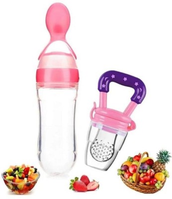 kli Baby Spoon Feeder n Fruit Feeder Pack Of 2 Feeder(Pink)