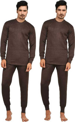 Kevat Gems OSWAL JBI Men Top - Pyjama Set Round Neck Brown Thermal Men Top - Pyjama Set Thermal