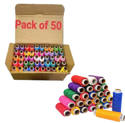 NEWBOOKEY Multicolor Thread(150 m Pack of50)