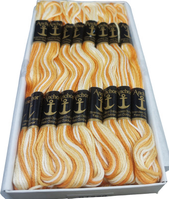 Jully Pack of 10 Anchor Hand Embroidery Threads Cross/Long Stitch Cotton Skeins Thread(8 m Pack of10)