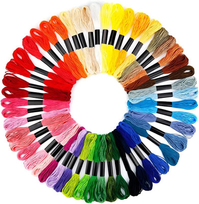 ARTPARASITE Doli Embroidery Thread Cotton Assorted Floss Embroidery Thread Cross Stitch Thread(8 m Pack of50)