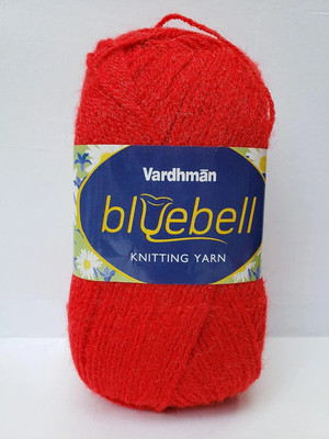 Jully Vardhman Bluebell Wool Knitting Ball Hand Knitting Wool Yarn 100 Gram Thread RED Thread(300 m Pack of1)