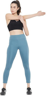 FEEL TIME Solid Women Blue Tights