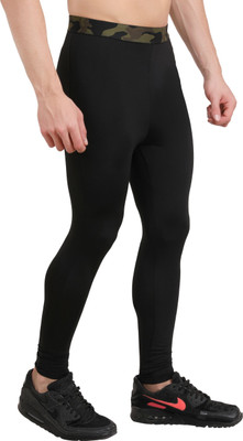 NINQ Self Design Men Black Tights