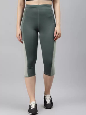 StyleHub Color Block Women Light Green Tights
