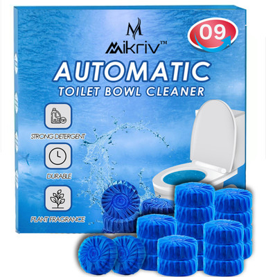MIKRIV Automatic Flush Toilet Bowl Cleaner Tablets, Bathroom Toilet Tank Cleaner Original Rim Block(9 x 1 Wipes)