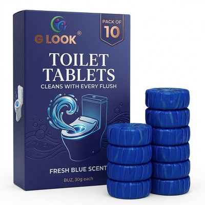 G LOOK Powerful Automatic Flush Bathroom Toilet Tank Cleaner Tablets Crystal Toilet Cleaner-A Original Block Toilet Cleaner(10 Wipes)