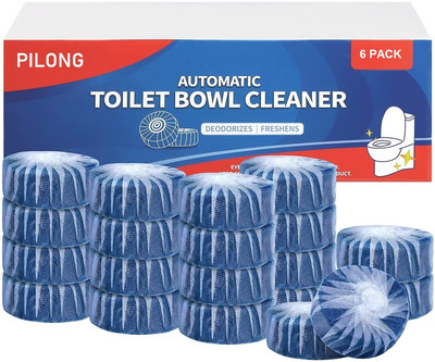 PILONG Automatic Toilet Bowl Cleaner Tablets for Descaling & Deodorizing Ocean Rim Block(6 x 40 g)