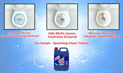 Harpic Powerful 10X Max Clean Disinfectant toilet cleaner NA(5 L)